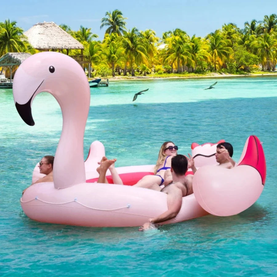 6 People Inflatable Floating Island with 6 Cup Holders D517320