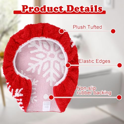 Red White Snowflake Toilet Seat Cover S39230