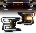 Black Housing LED Headlights with Sequential Turn Signal L80410
