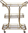 Antiqued Gold Serving Cart A1818