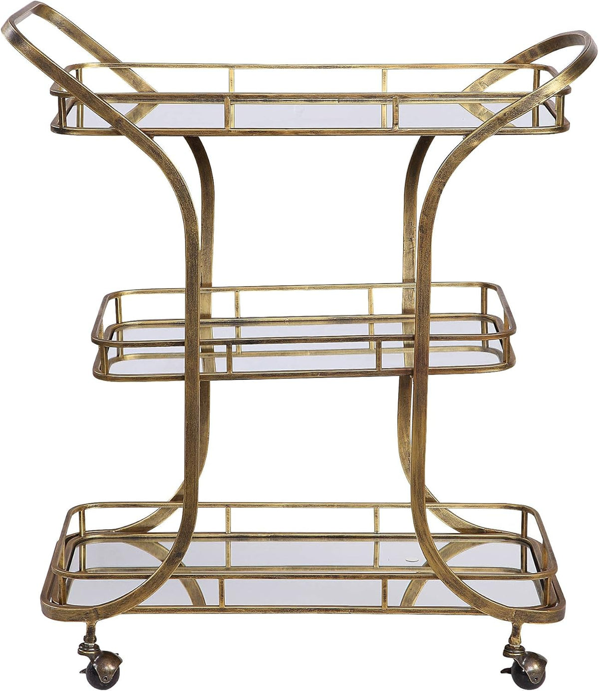 Antiqued Gold Serving Cart A1818