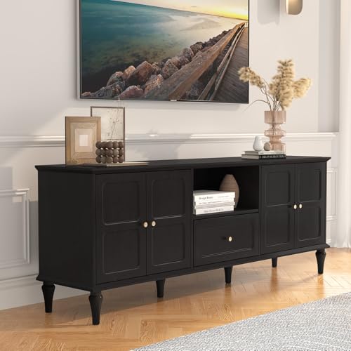 67'' Mid-Century Modern TV Stand with Storage Drawer and Doors H90666