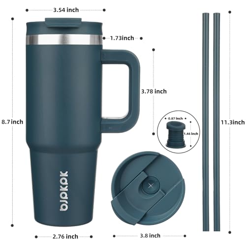 30 oz Stainless Steel Insulated Tumbler With Handle Lid And Straw X878