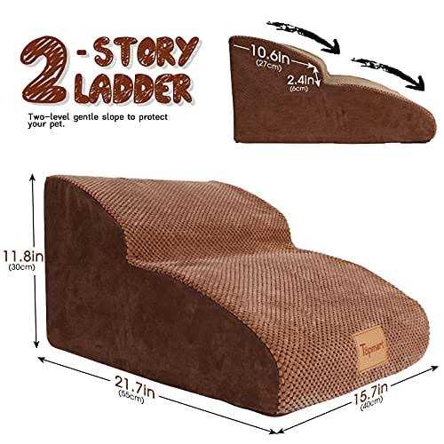 High Density Foam Dog Ramp & Steps 2 Tiers Non-Slip Q70088