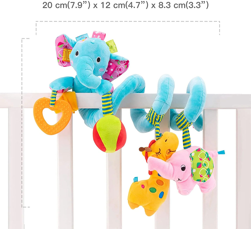 Blue Elephant Hanging Plush Rattle Crib Toy Q13804