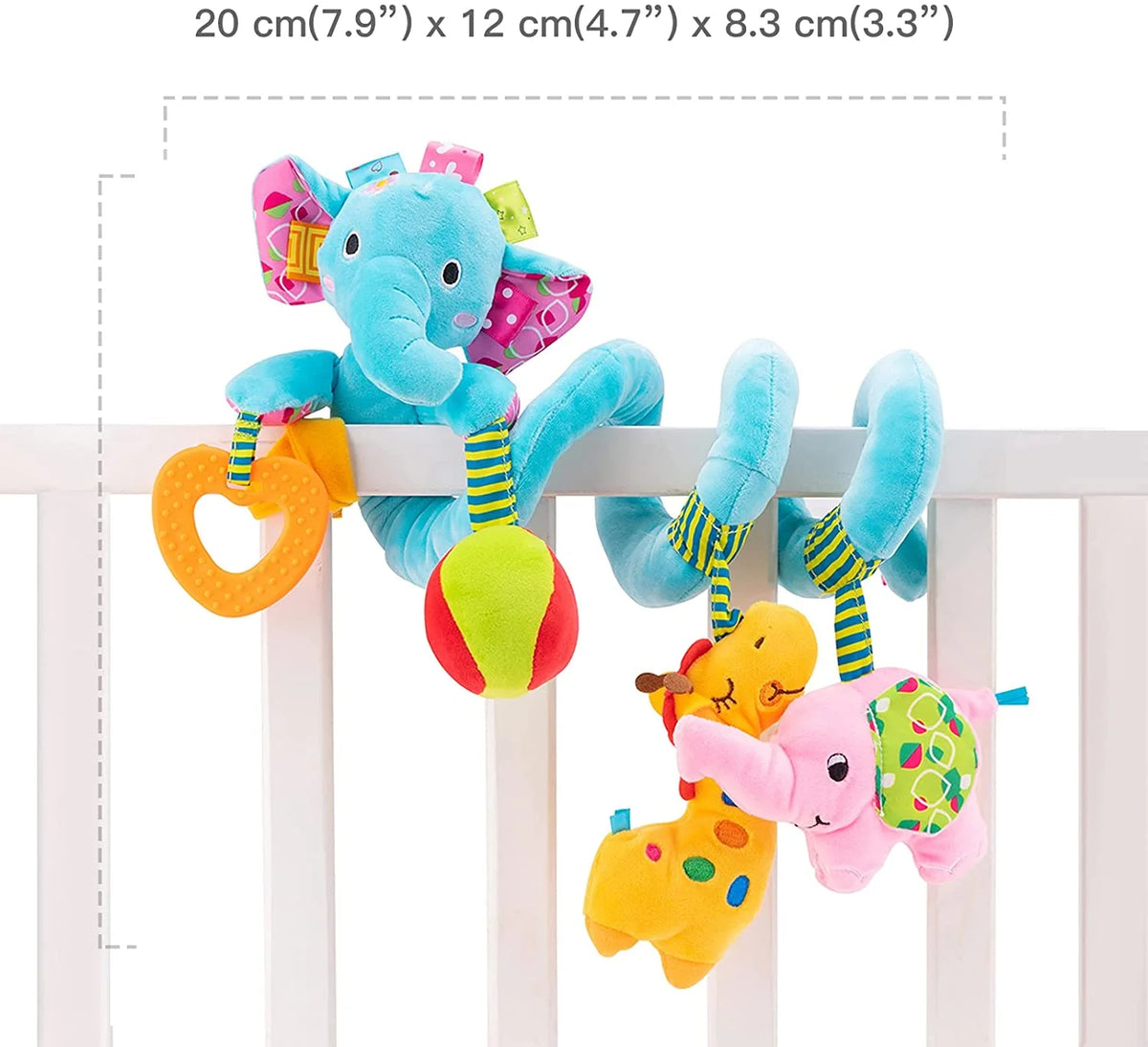 Blue Elephant Hanging Plush Rattle Crib Toy Q13804