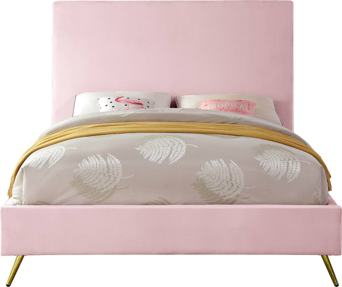 Pink Velvet Full Bed S7644