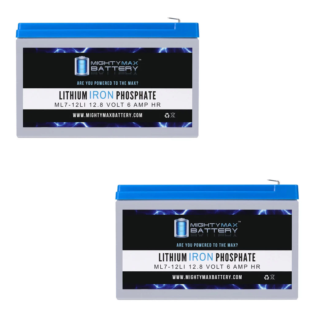 12V 7AH Lithium Replacement Battery 2 Pack V477