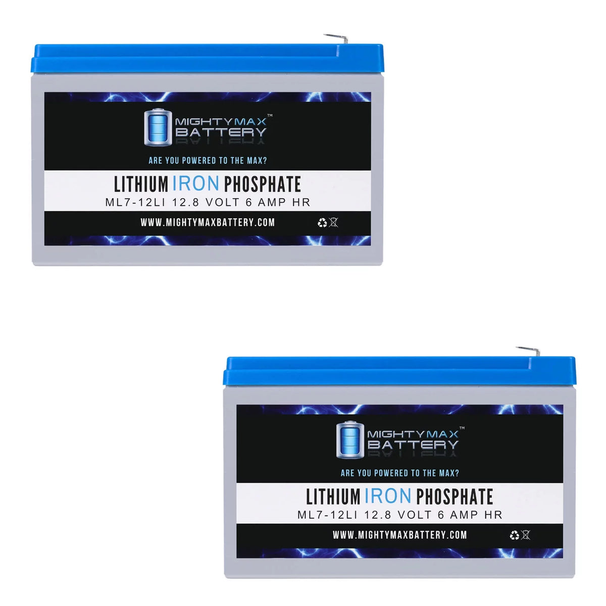 12V 7AH Lithium Replacement Battery 2 Pack V477