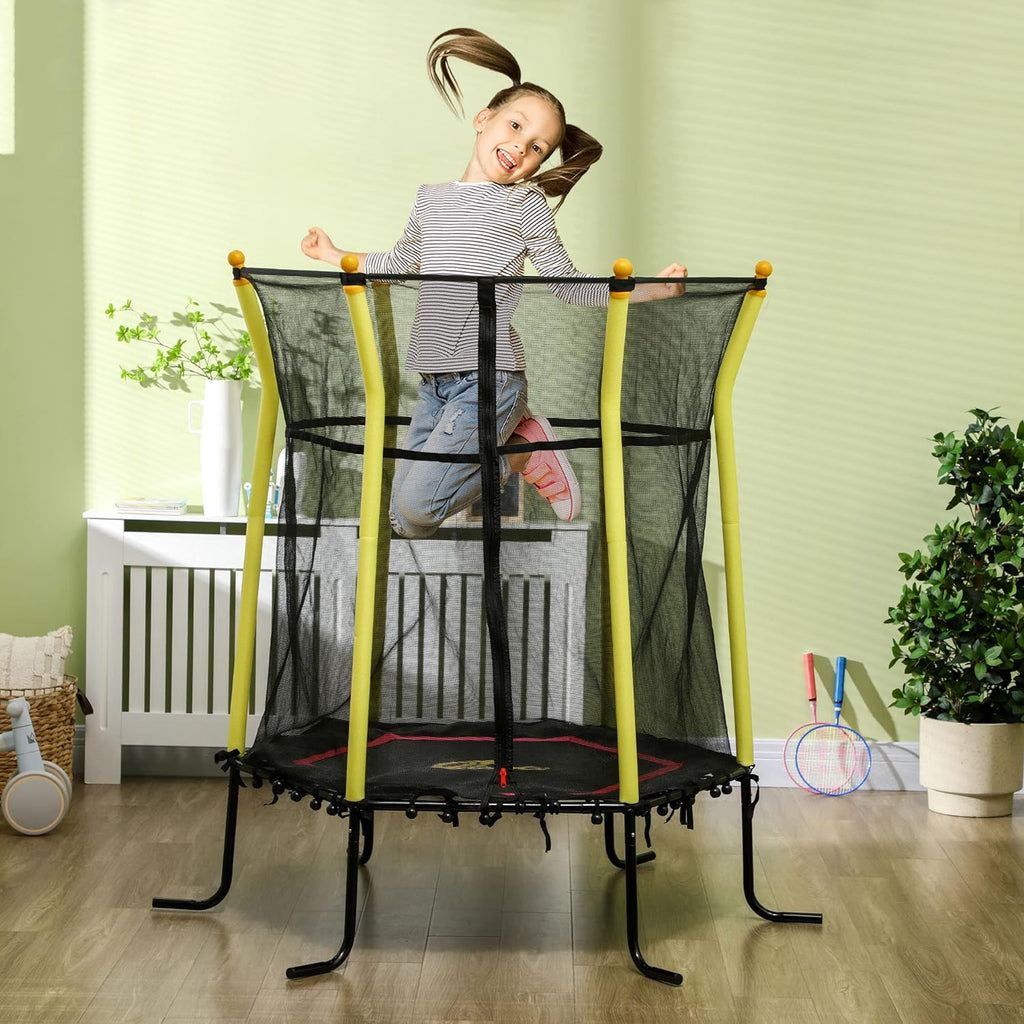 Kids Small Trampoline With Enclosure, Springfree Toddler Trampoline With Net, Black J632
