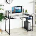 47.2" L Writing Computer Desk with 2 Storage Shelves White & Black U55402