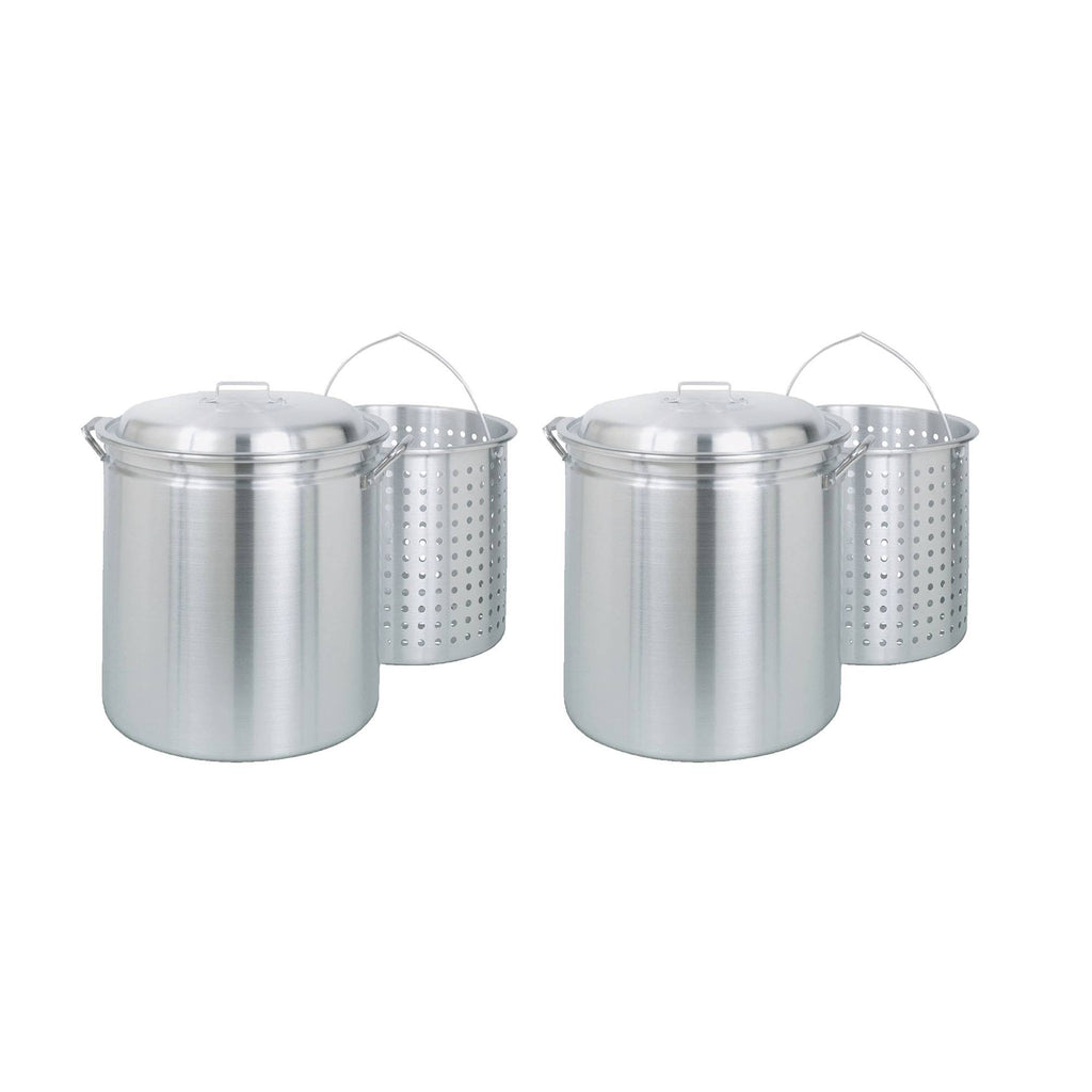 82 Quart Aluminum Stockpot with Lid and Basket X320742