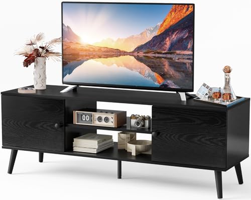 Black TV Stand with Storage T782