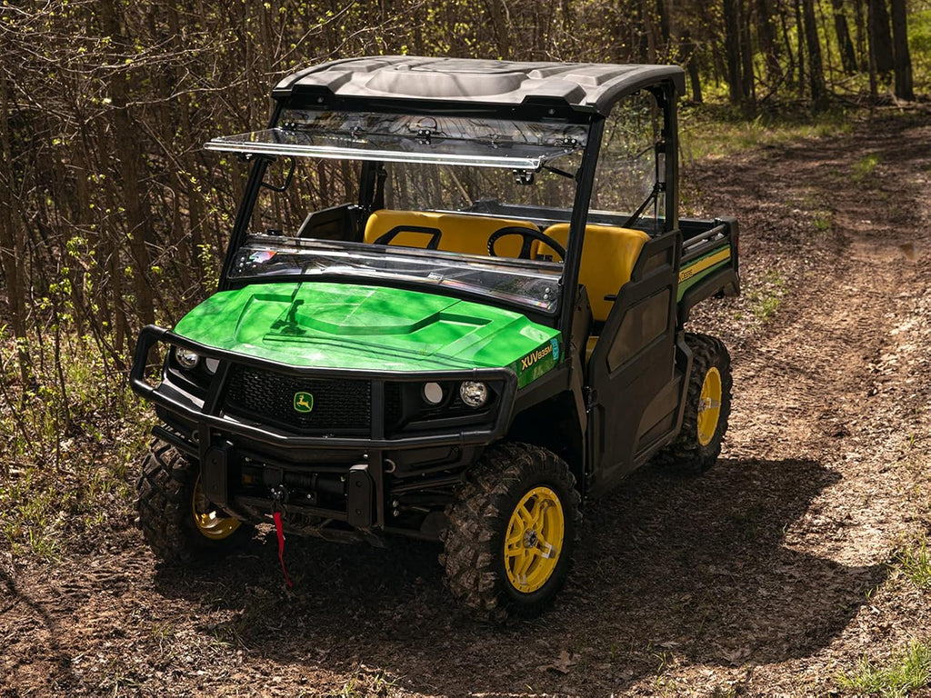 Heavy-Duty Scratch Resistant Flip Windshield for John Deere Gator XUV 865E / 865M, 1/4" Thick Polycarbonate E7666