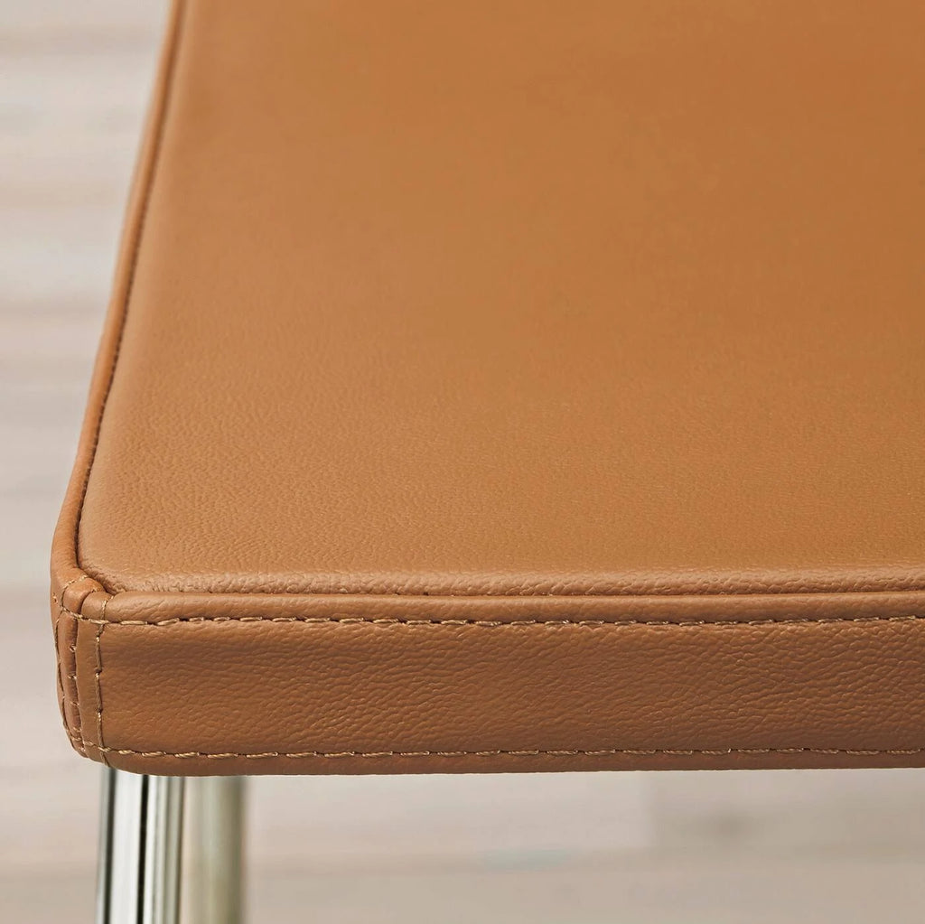 Chrome Plated Mjuk Golden Brown Chair H43325