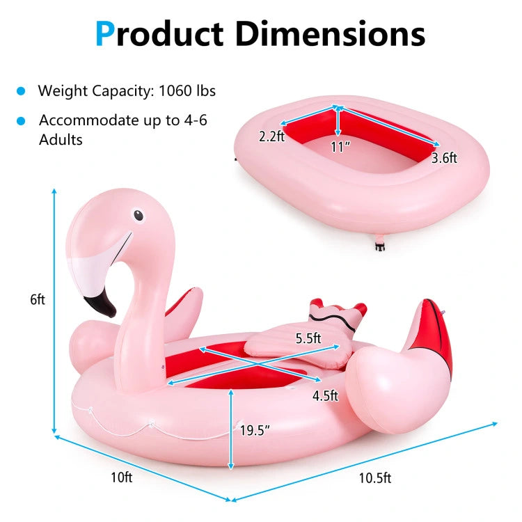 6 People Inflatable Floating Island with 6 Cup Holders D517320