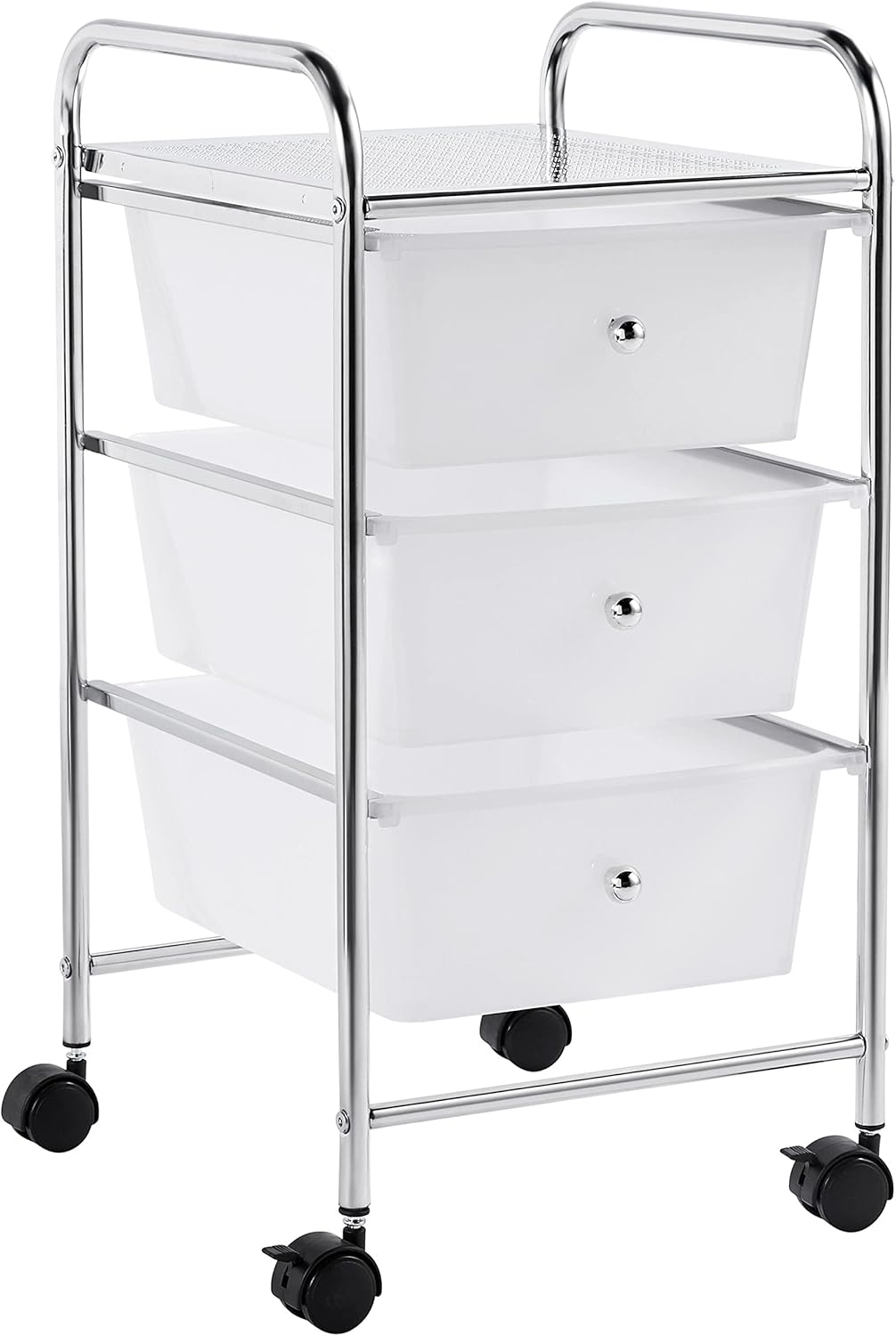 White 10 Drawer Rolling Plastic Storage Cart N96764