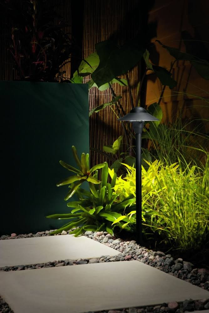 Textured Black Dome Path Light F175023