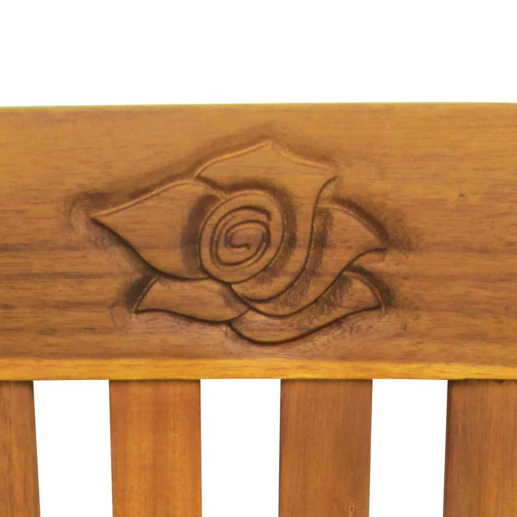 61.8 Inches Acacia Wood Garden Bench with Backrest and Curved Armrest G528113