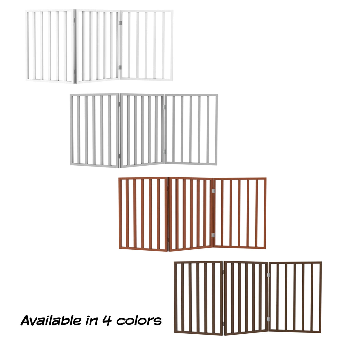 White Wooden Freestanding Folding Accordion Style Dog Gate F544