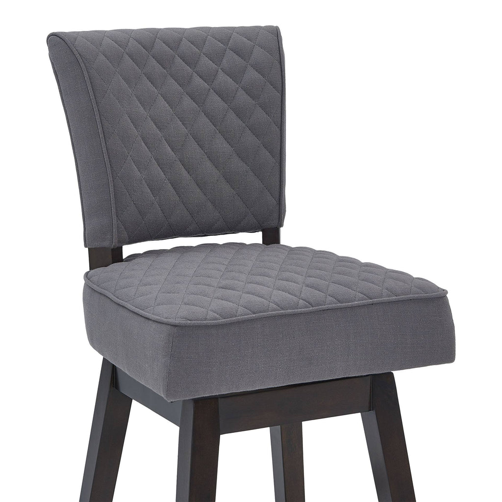 Espresso Finish Wood Swivel Tufted Barstool M482