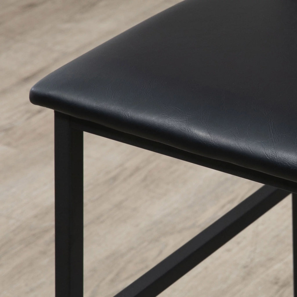 3 Piece Dining Table and Chairs Set with PU Padded Stools O60725