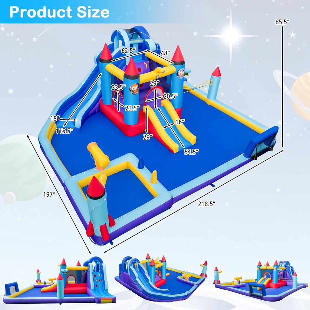 Inflatable Water Slide Park with 2 Slides Splash Pool V14568