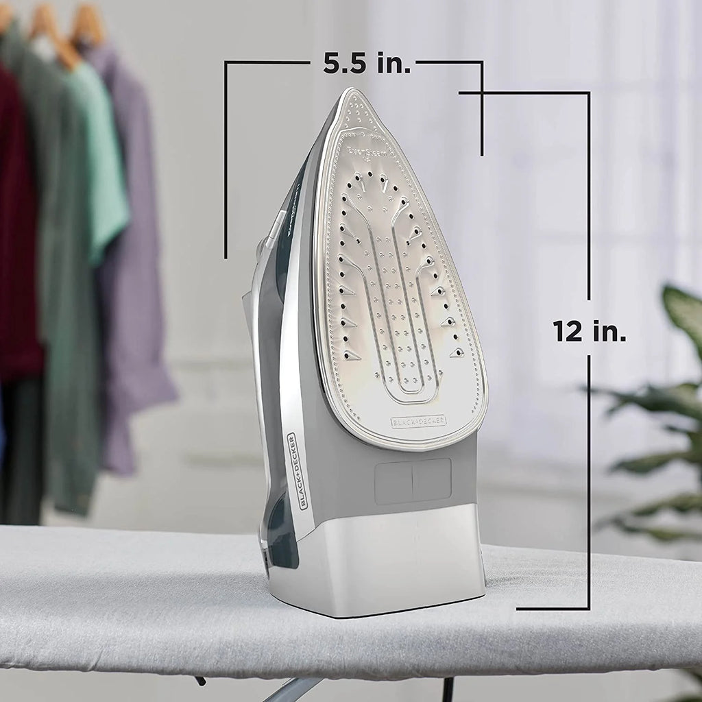 Grey Steam Iron with Stainless Steel Soleplates E385116