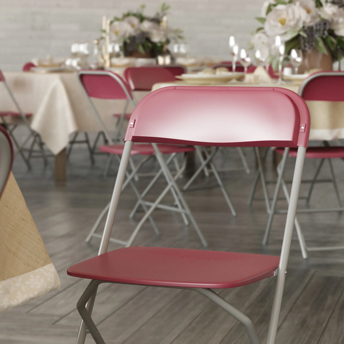 Red 2 Pack Plastic Folding Chair I950