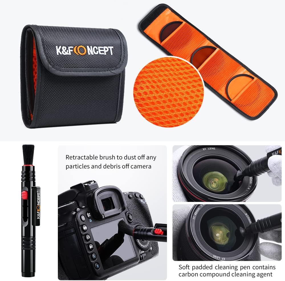 72mm UV/CPL/ND Lens Filter Kit (3 Pieces) Multi-Layer Coatings with Cleaning Pen and Filter Pouch C2915