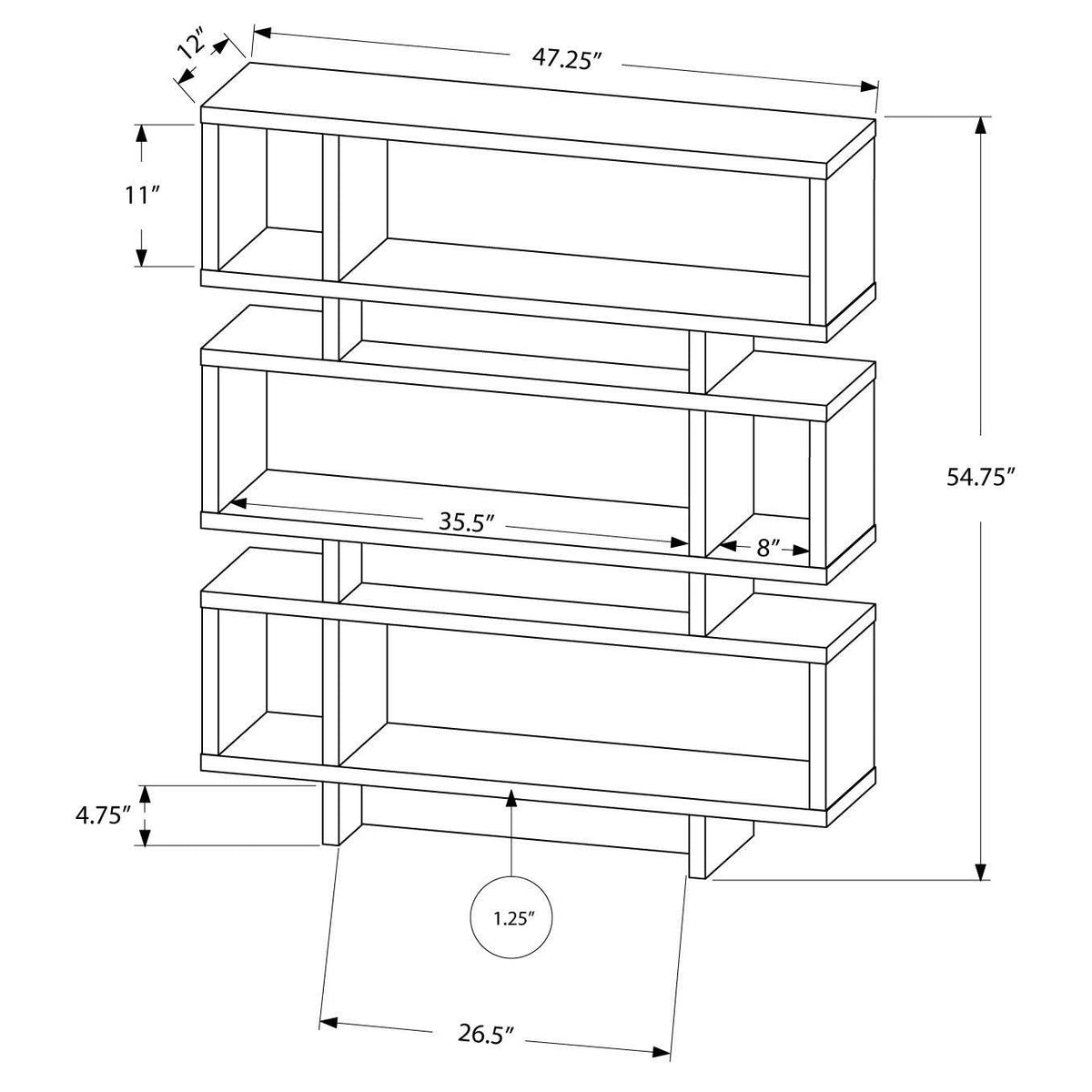 Cappuccino Bookcase V195