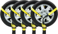 4 Pack 2 x 10' Car Tie Down Ratchet Strap with Flat Hook Y6029