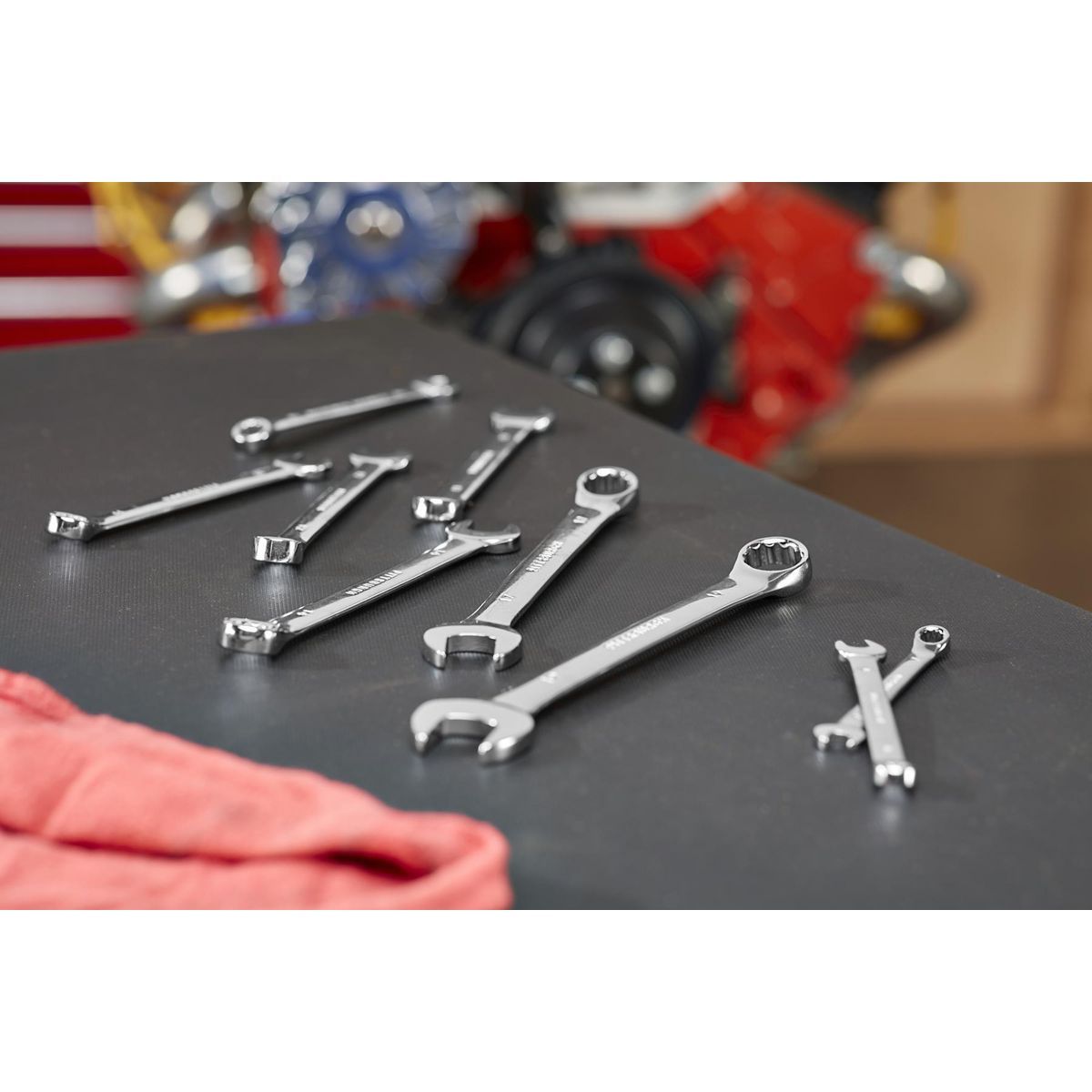 Fully Polished Metric Combination Wrench Set, 9 Piece W6660