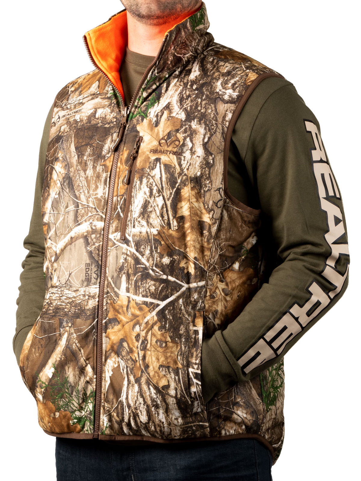 Reversible Camo and Blaze Full-Zip Hunting Vest M554