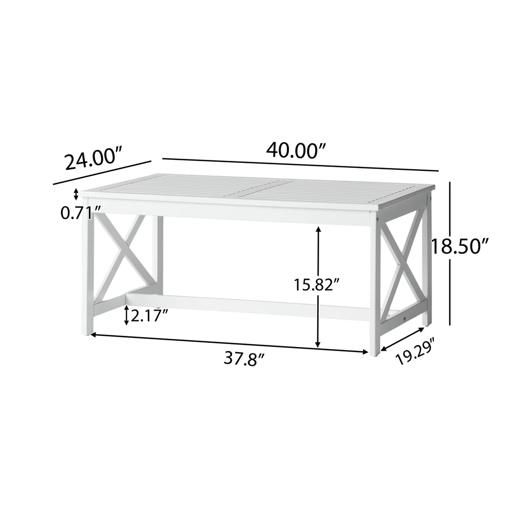 White Acacia Wood Coffee Table M67990