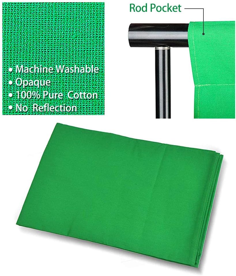 10 x 12ft 100% Cotton Muslin Green Screen Backdrop with Stand Kit N590886