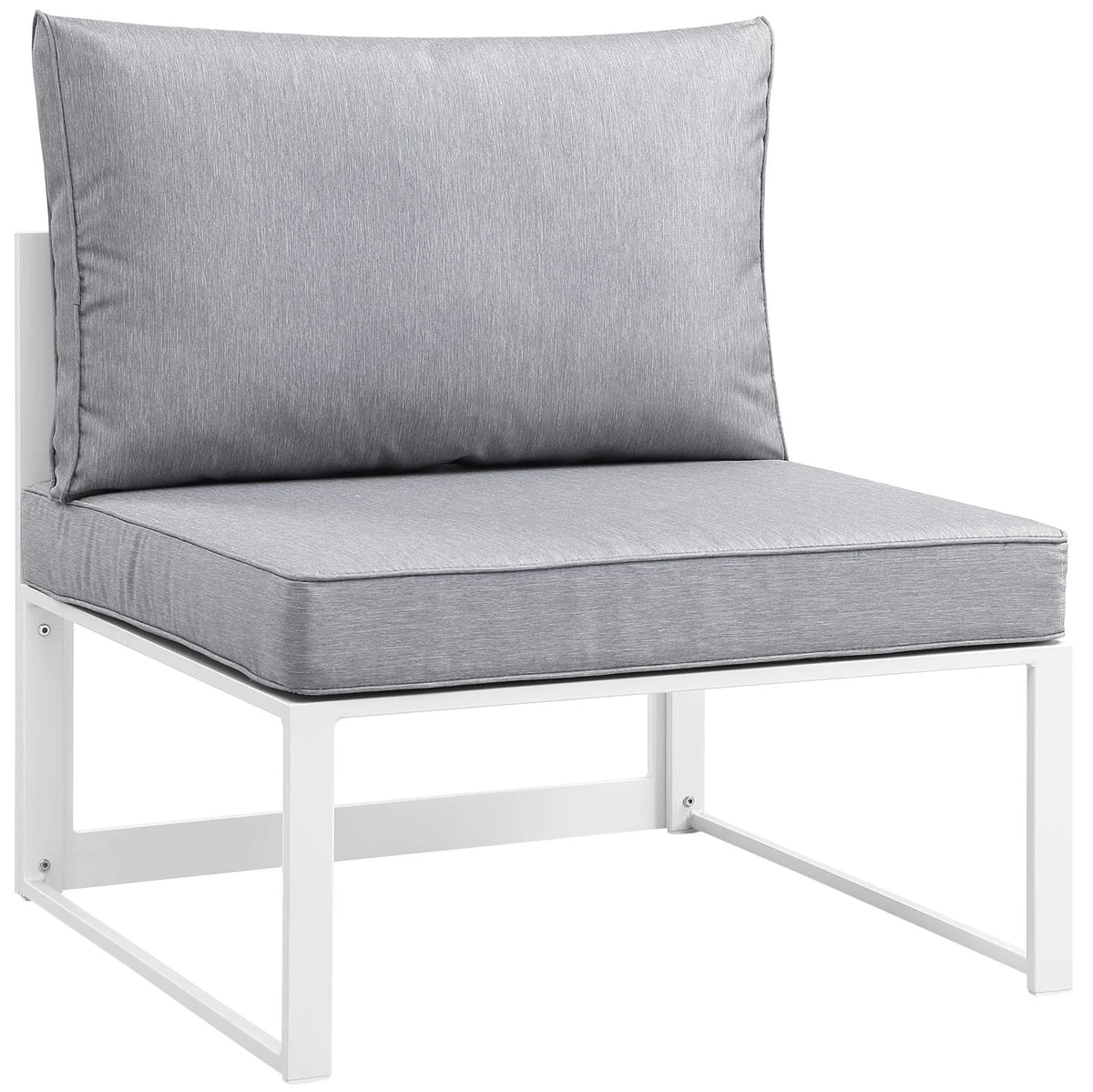 White Grey Fabric Outdoor Patio Sectional Sofa Set Z131692