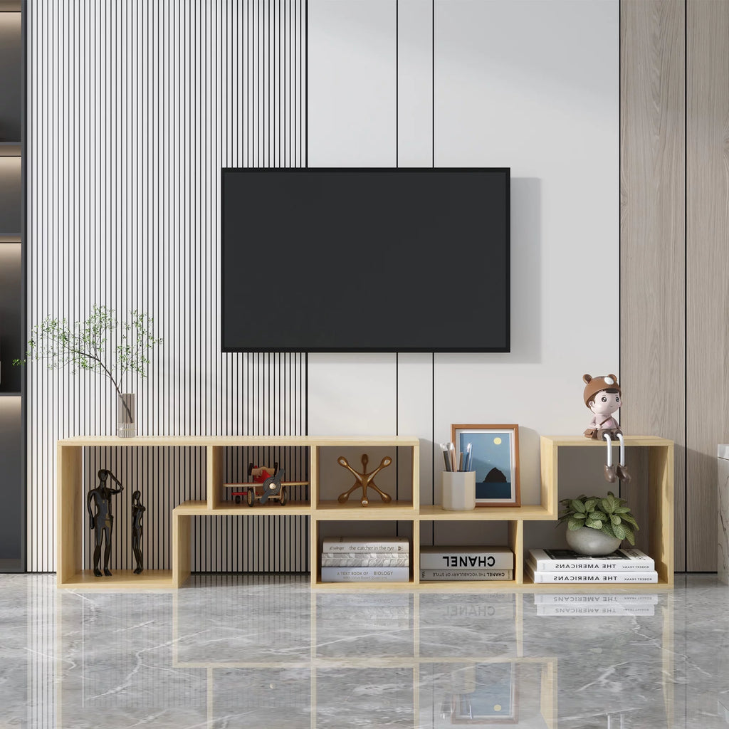Oak L Shape TV Stand Storage Cabinet H881980