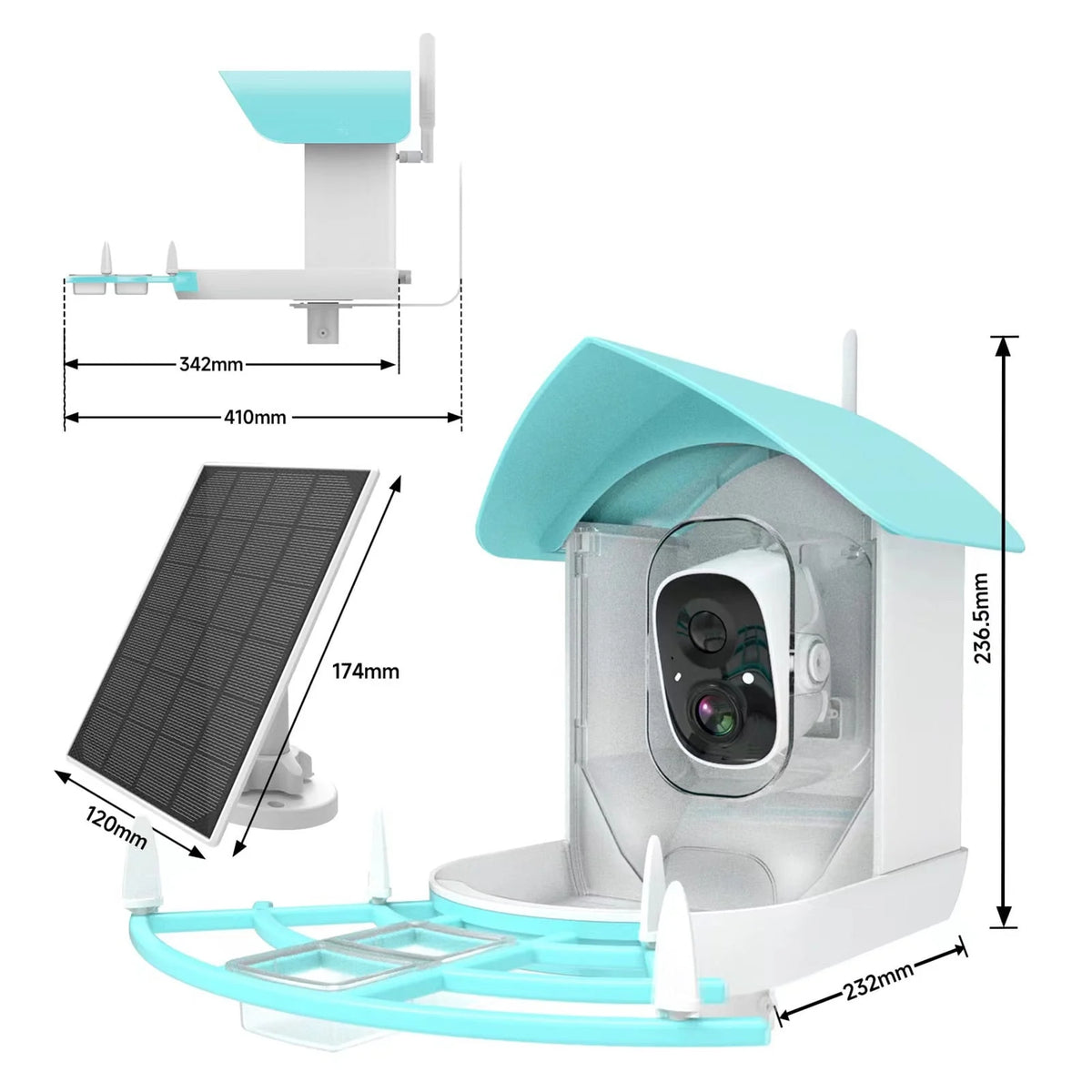 Solar-Powered WiFi 1080P Camera Bird Feeder Z43598
