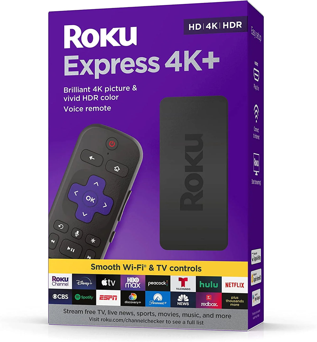 4K Streaming Media Player with Voice Remote and HDMI Cable U51503