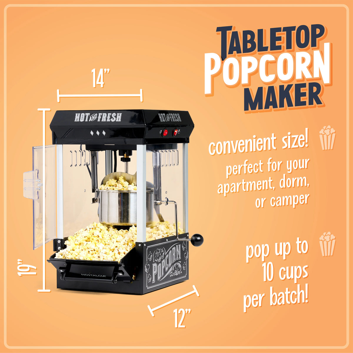2.5-Ounce Tabletop Popcorn Maker, Black H508284