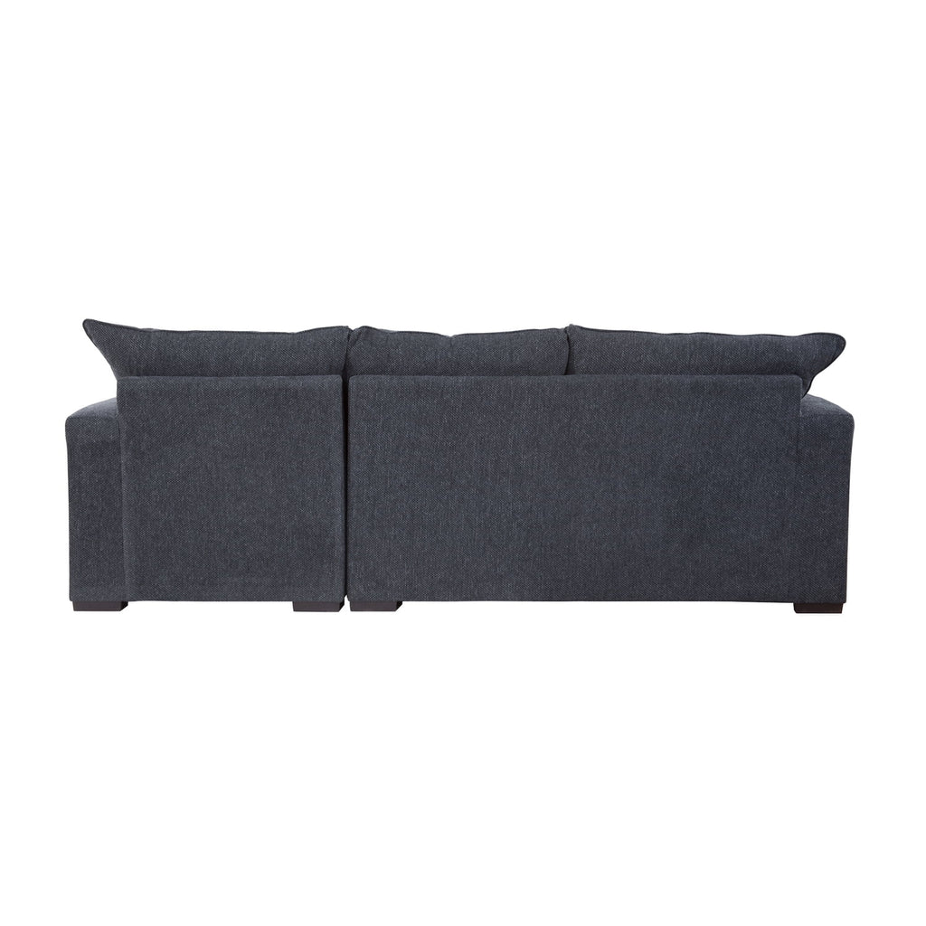 Charcoal Two Piece Sectional Sofa with Three Throw Pillows E98417
