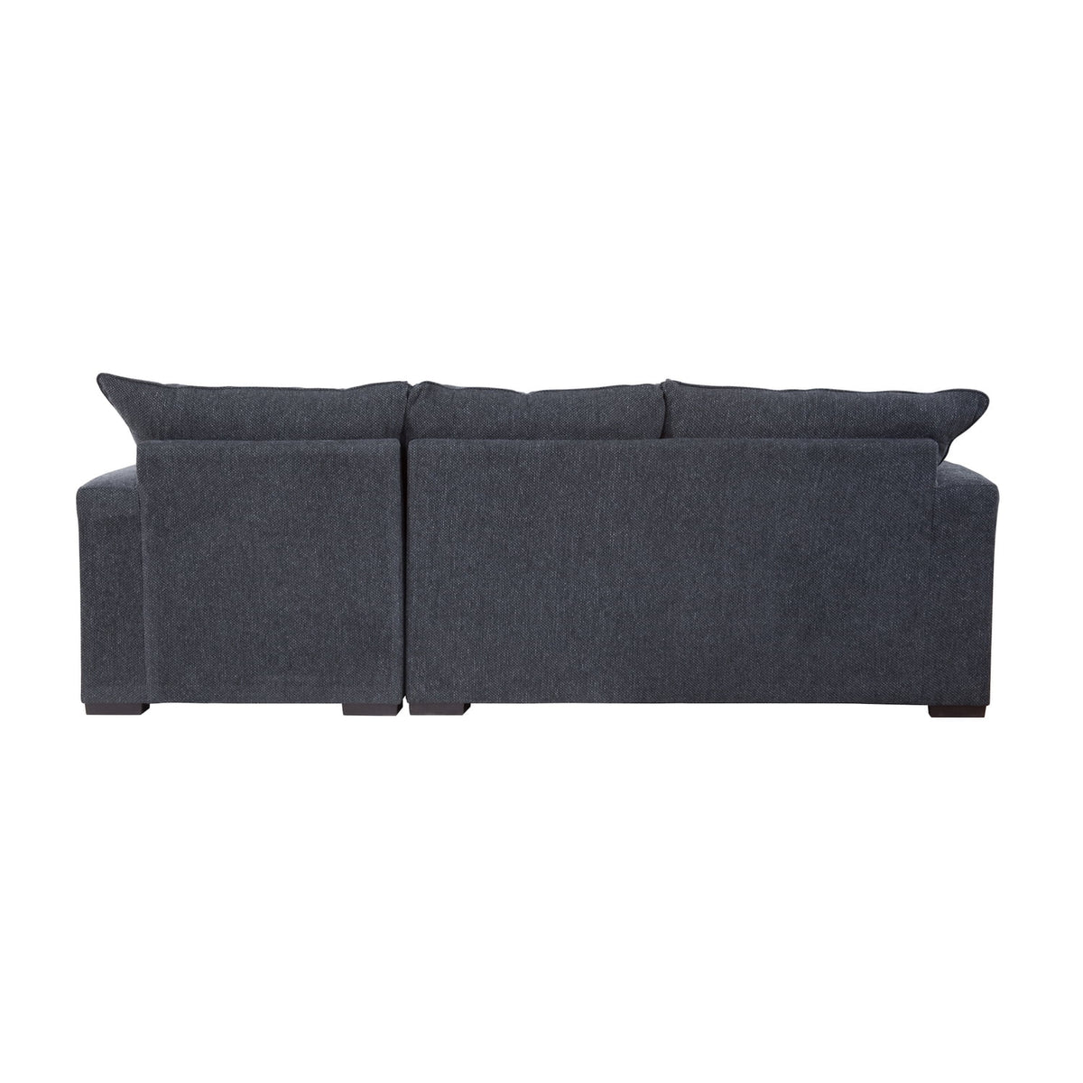 Charcoal Two Piece Sectional Sofa with Three Throw Pillows E98417