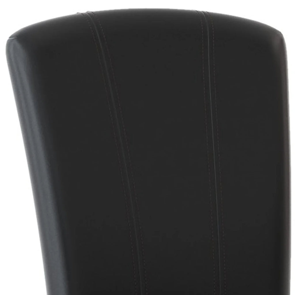 Black Vegan Faux Leather Wood Side Chair, Set of 2 C341462