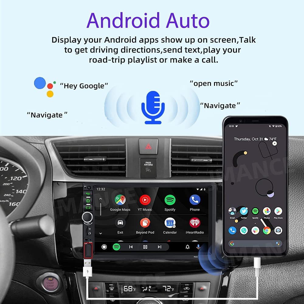7 Inch Double Din Car Stereo with Bluetooth J15527