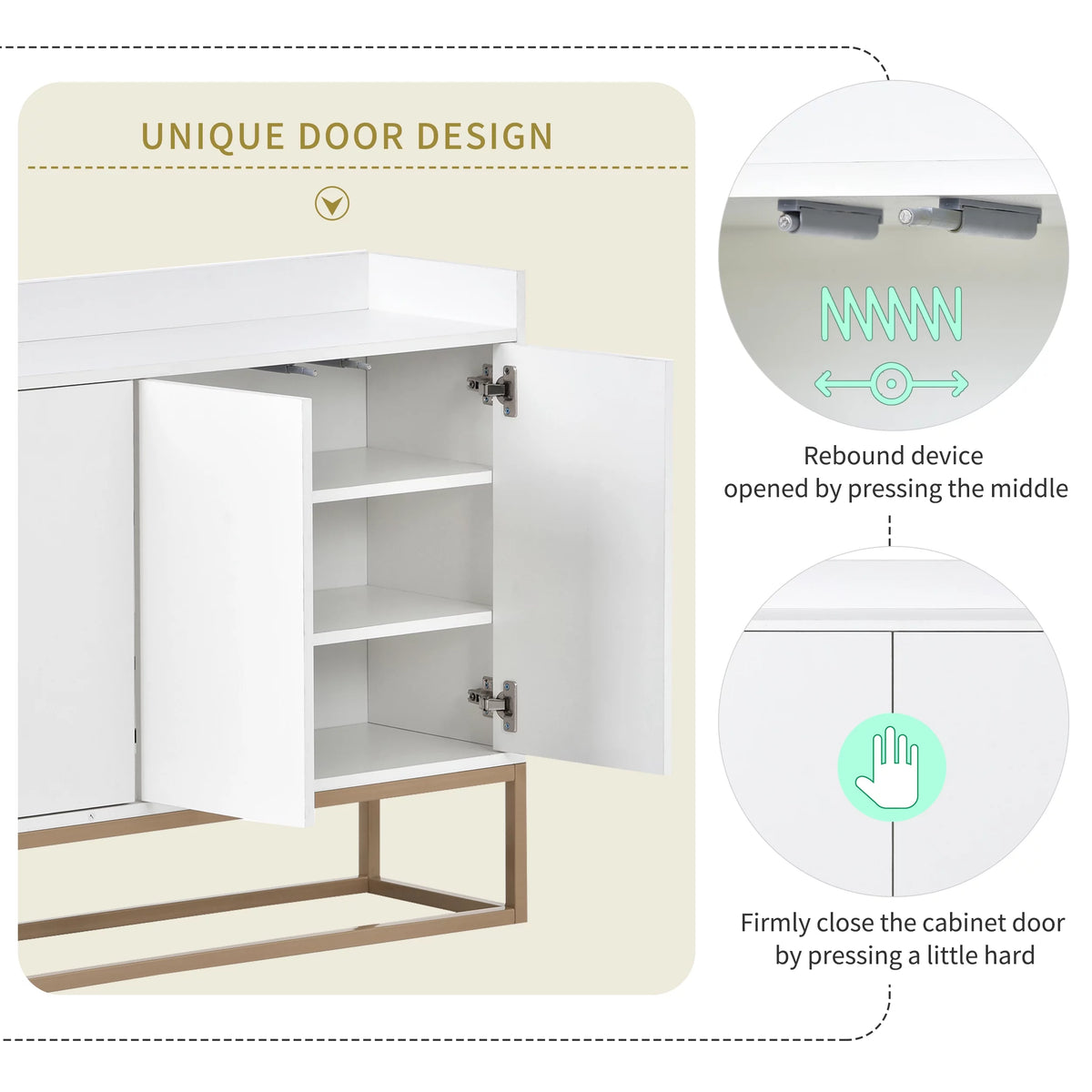 Modern White Sideboard Buffet Cabinet M729492