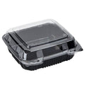 8 x 8 in. Clamshell Take-Out Container Lid Black & Clear Case of 200 C285544