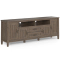 72 inch Wide Solid Wood Contemporary TV Media Stand in Smoky Brown Q384