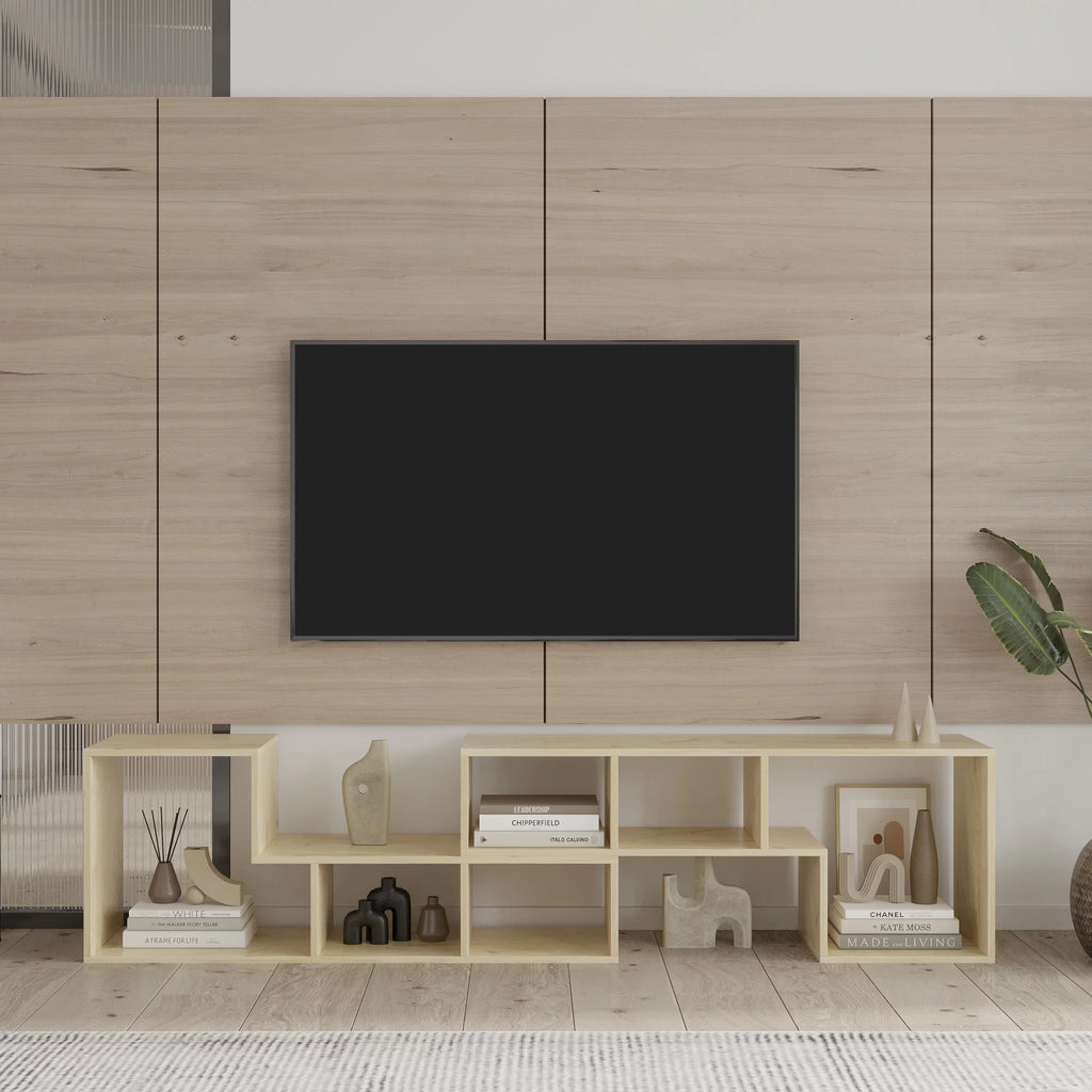 Oak L Shape TV Stand Storage Cabinet H881980