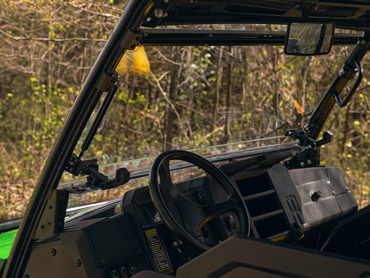 Heavy-Duty Scratch Resistant Flip Windshield for John Deere Gator XUV 865E / 865M, 1/4" Thick Polycarbonate E7666